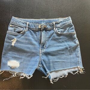 H&M Blue Distressed Jean Shorts